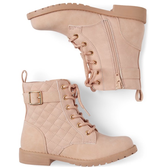 The Children's Place Other - NWT The Children’s Place Girls Quilted Buckle Lace-Up Boots, Size 13 Youth, Pink